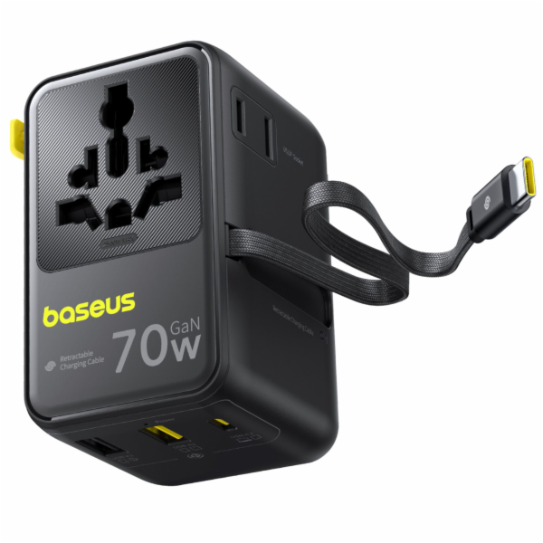 Baseus EnerCore CG11 Charger  Retractable 2AC+2U + 70W, B...