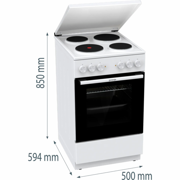 Gorenje GE5A23WH 50cm  Electric Freestanding Stove
