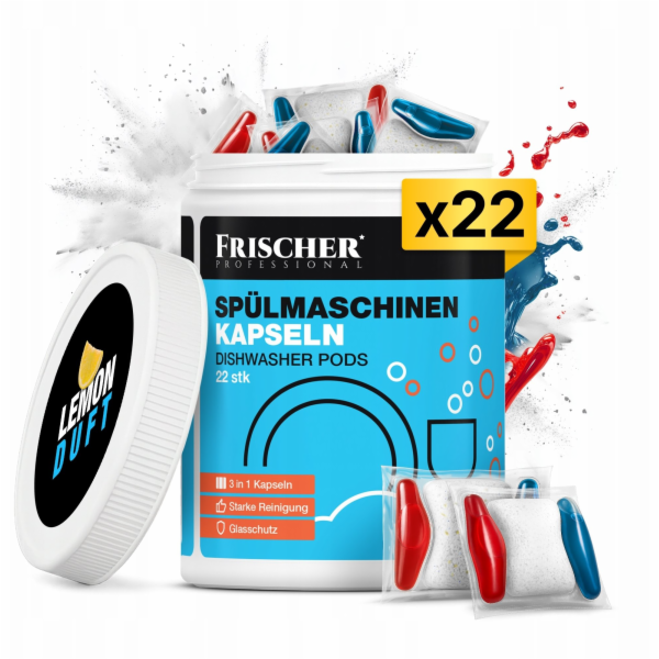Kapsle do myčky nádobí 3v1 Frischer 22 ks.