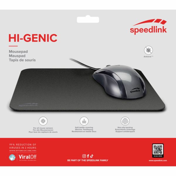 Speedlink HI-GENIC Mousepad  antiviral, black