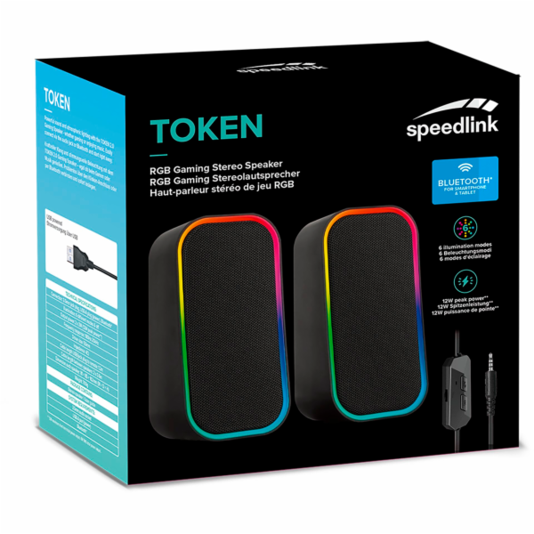 Speedlink TOKEN RGB Gaming  Stereo Speaker, black