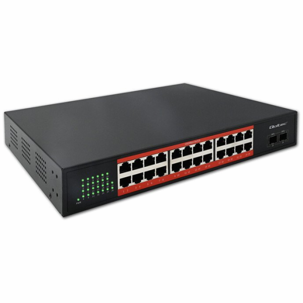 Qoltec SWITCH Gigabitový ethernetový síťový přepínač PoE ...