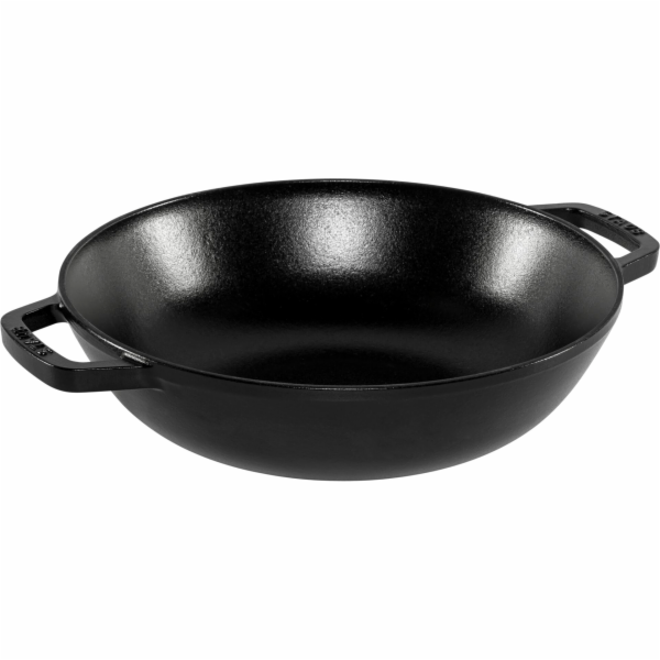 Staub Wok 30 cm with Lid  Black, Cast Iron