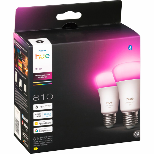 Philips Hue LED Lampe E27 2er  Set 810lm White &amp; Colo...