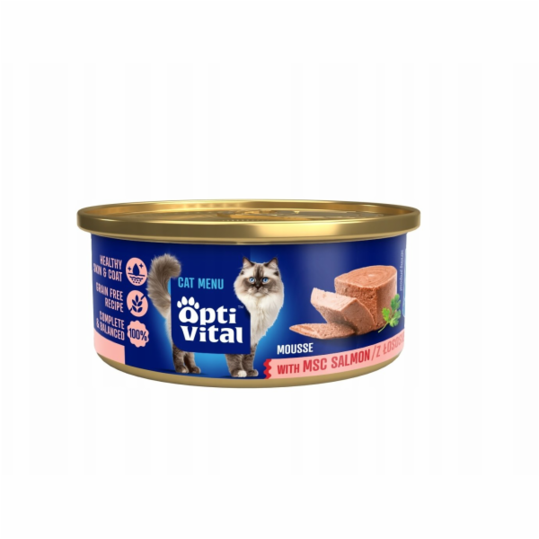 OPTIVITAL Mousse Salmon - mokré krmivo pro kočky - 85g