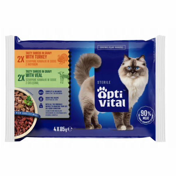 OPTIVITAL Sterile Turkey and veal Box - mokré krmivo pro ...