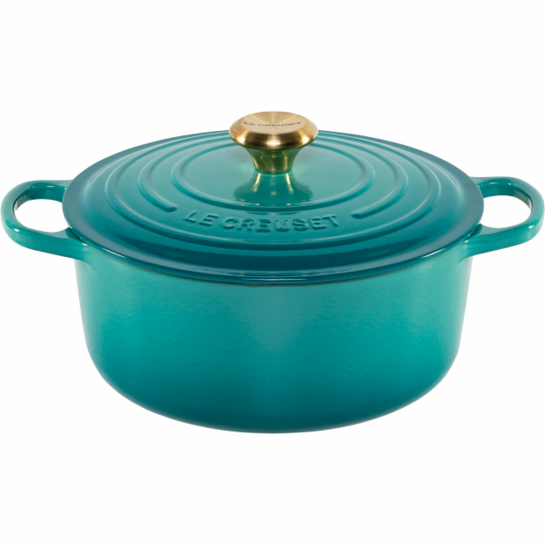 Le Creuset Signature Bräter  rund 26 cm bleu riviera
