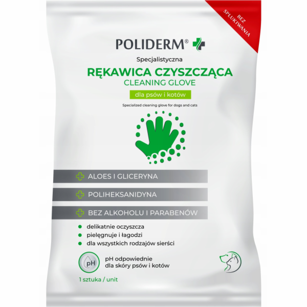 POLIDERM® čisticí rukavice pro psy a kočky - 1 ks