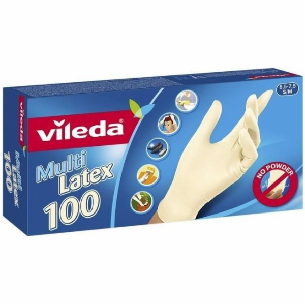 Vileda Multi Latex 100 Rukavice na jedno použití Béžová 1...