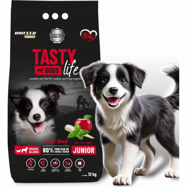 BIOFEED Tasty Life Junior střední a velké hovězí - suché ...