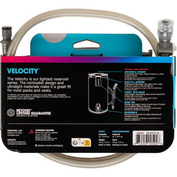 Hydrapak Velocity 2L Trinkbeutel  clear