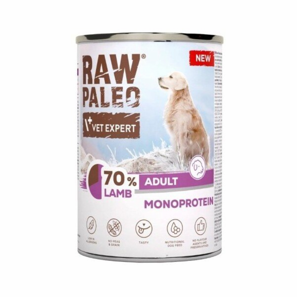 VETEXPERT Raw Paleo Mono Jehněčí - vlhké krmivo pro psy -...