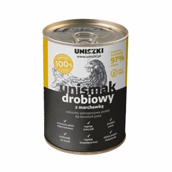 UNISZKI UNIsmak Mono Poultry - vlhké krmivo pro psy - 400g