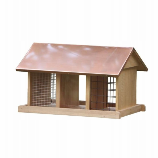 Krmítko pro ptáky, dřevěné, závěsné, trojité 41,5x28,5x25...