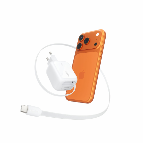 Belkin BOOST Charge Pro 45W Dual  GaN retract.Cable whi W...