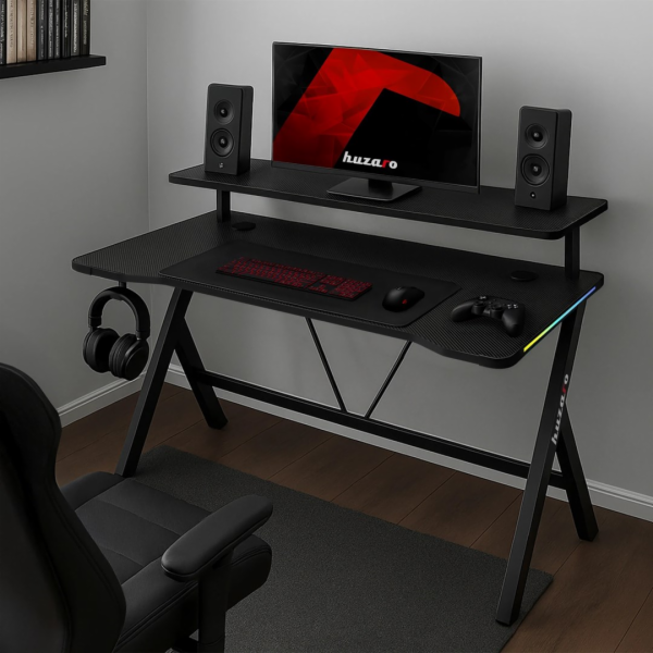 Herní stůl Huzaro Hero 1.9 RGB, černý