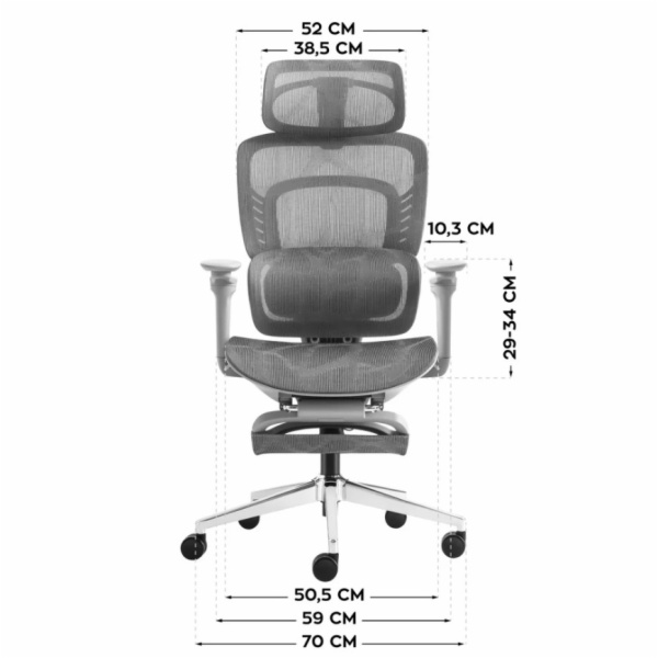 Kancelářská židle Visioner 8.3 Grey N