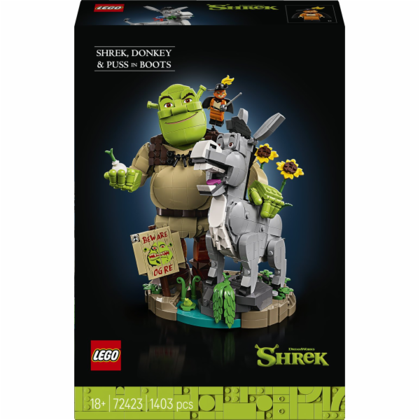 LEGO ICONS 72423 Šrek, Oslík a Kocour v botách