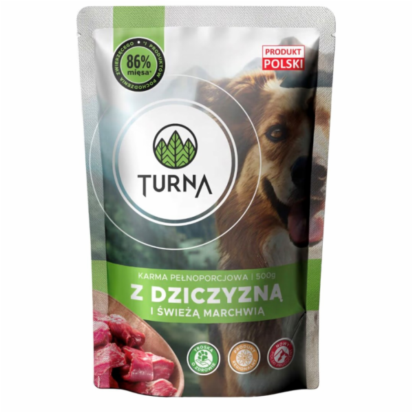 TURNA se zvěřinou – vlhké krmivo pro psa – 500g