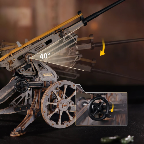 RoboTime 3D dřevěná mechanická skládačka Protiletadlové dělo