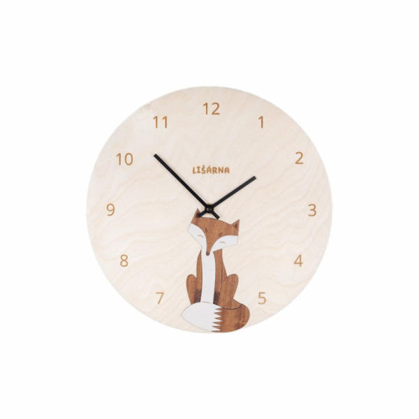 BeWooden Dřevěné hodiny Fox Clock
