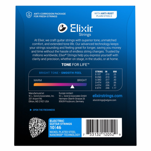 Elixir 12052 Light (10-46) NW - struny pro elektrickou ky...