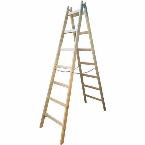 AWTools Dřevěný žebřík AWTOOLS 2x 7 schodů 150 kg