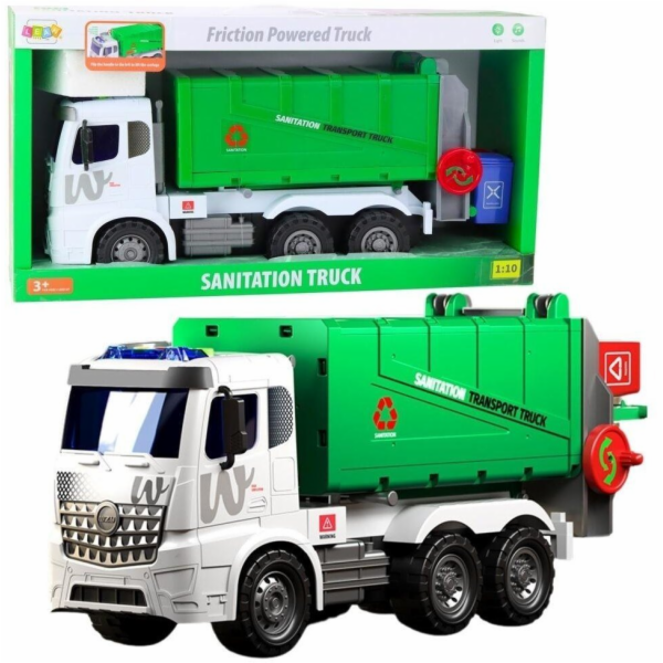 LeanToys Velký popelářský vůz Funkce zvedání 2 popelnice ...
