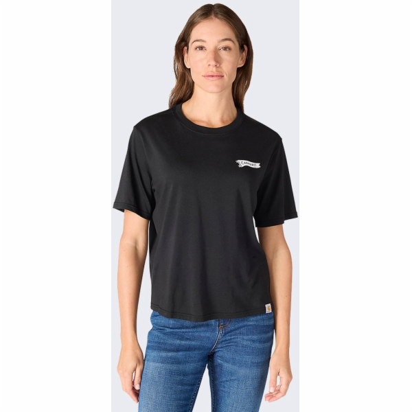 Carhartt Tričko Carhartt Tencel Pennant Flag ČERNÉ
