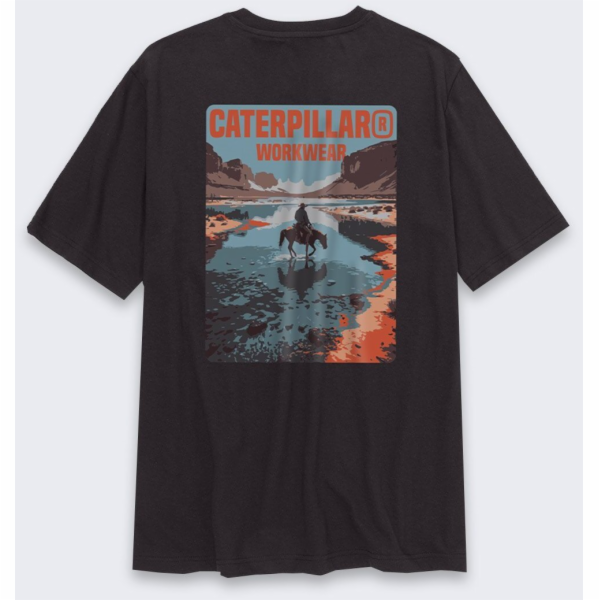 Carhartt Pracovní tričko Caterpillar ČERNÉ