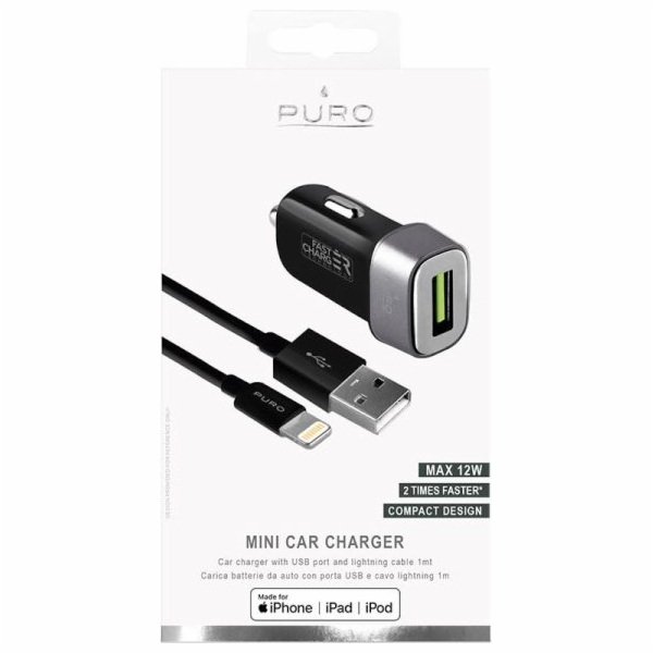 Puro Nabíječka Mini 1x USB-A 2,4 A (FCMCHUSBAPLT24CBLK)
