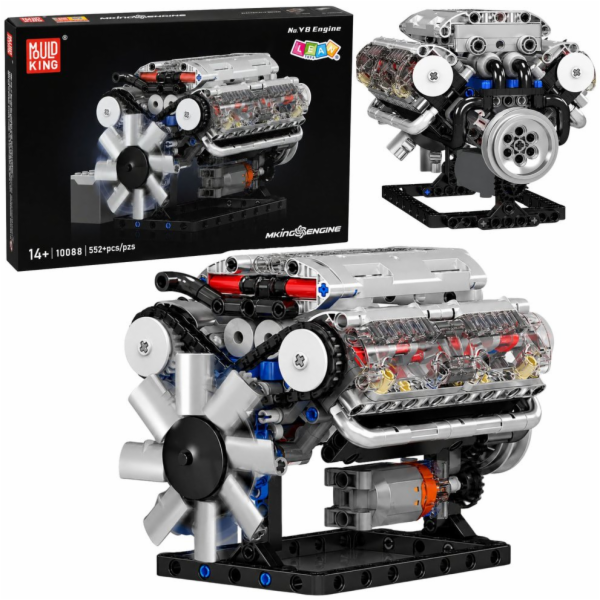 LeanToys Mechanický model motoru V8 od s pohyblivými píst...