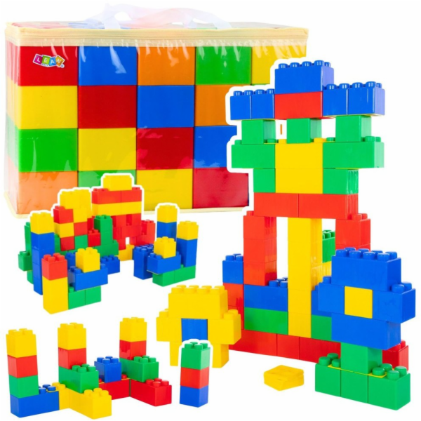 LeanToys Sada velkých stavebních kostek v sáčku, barevné,...