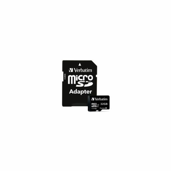 VERBATIM MicroSDHC karta 32GB Premium, U1 + SD adaptér