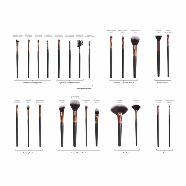RIO Beauty PROFESSIONAL COSMETIC Sada 24 štětců na make-up
