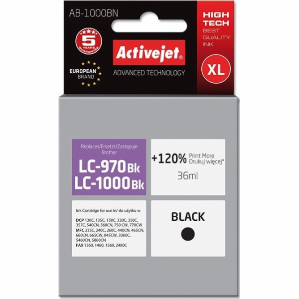 Activejet AB-1000BN ink for Brother printer; Brother LC10...
