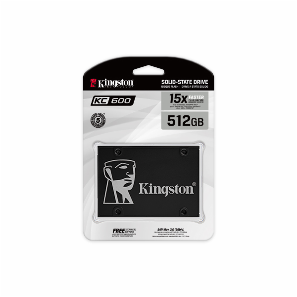 Kingston KC600 - SSD - šifrovaný - 512 GB - interní - 2.5...