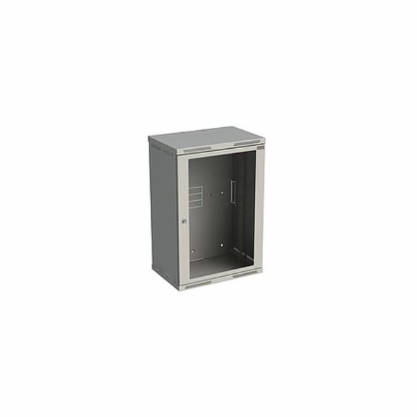 Rozvaděč nástěnný SENSA 18U 400mm, dveře sklo, RAL 7035, ...