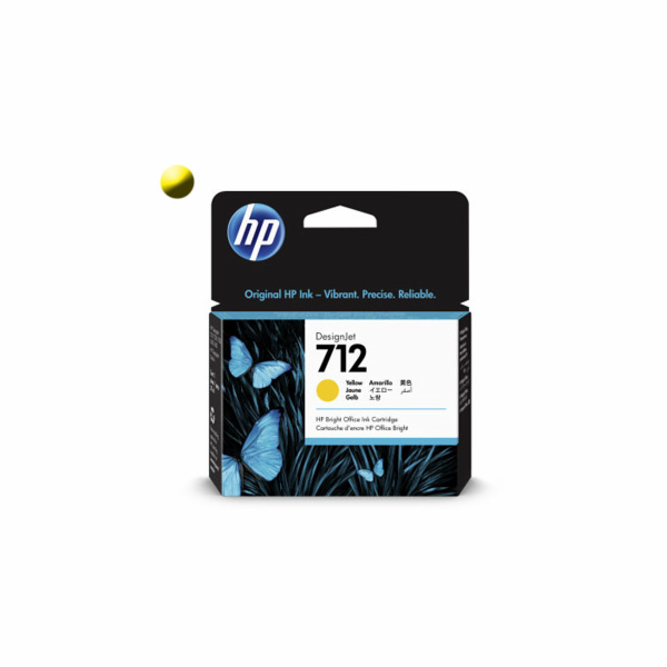 HP 712 29-ml Yellow DesignJet Ink