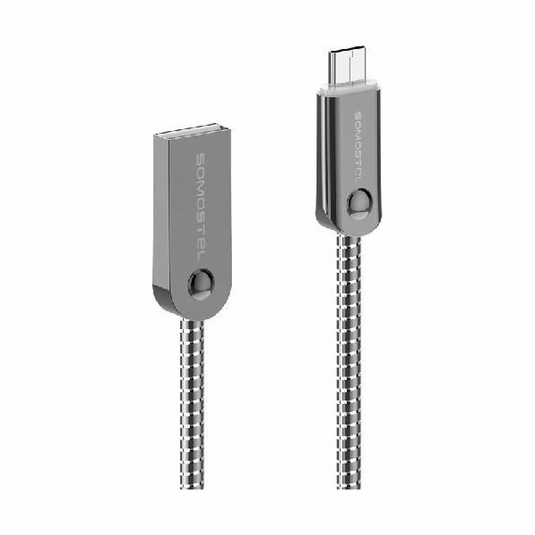 Somostel USB-A - microUSB USB kabel 1 m stříbrný (SMS-BJ01)