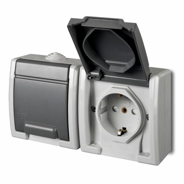 Dvojitá zásuvka ELEKTRO-PLAST AQUANT, IP55