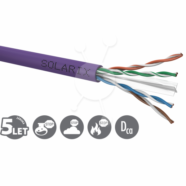 Instalační kabel Solarix UTP, Cat6, drát, LSOH, box 100m ...