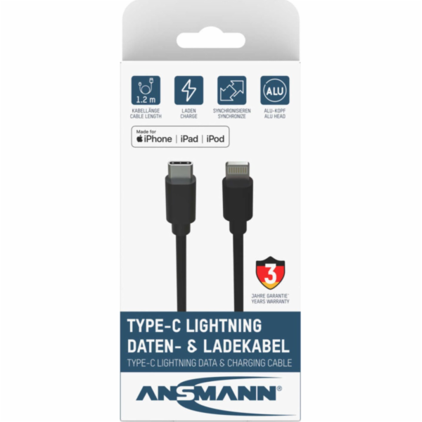 Ansmann Adaptérový kabel USB 2.0, zástrčka USB-C > zástrč...