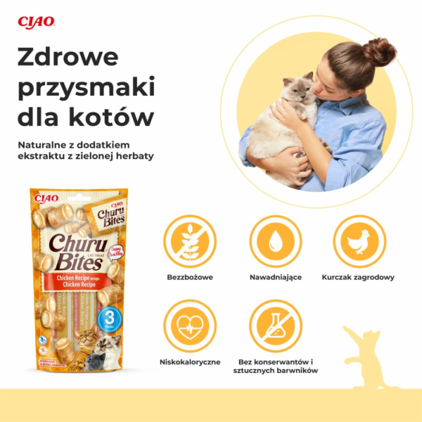 INABA Churu Bites Chicken recipe wraps - pamlsek pro kočk...