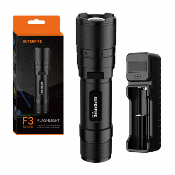 Svítilna Superfire F3-L2 – 570 lm, 260 m, 5 režimů, zoom ...