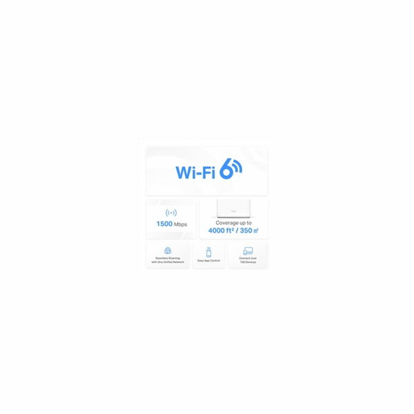 MERCUSYS Halo H60X(3-pack) WiFi6 Mesh (AX1500,2,4GHz/5GHz...