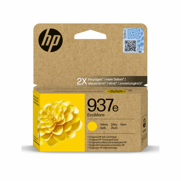 HP 937e EvoMore Yellow Original Ink Cartridge (1,650 pages)