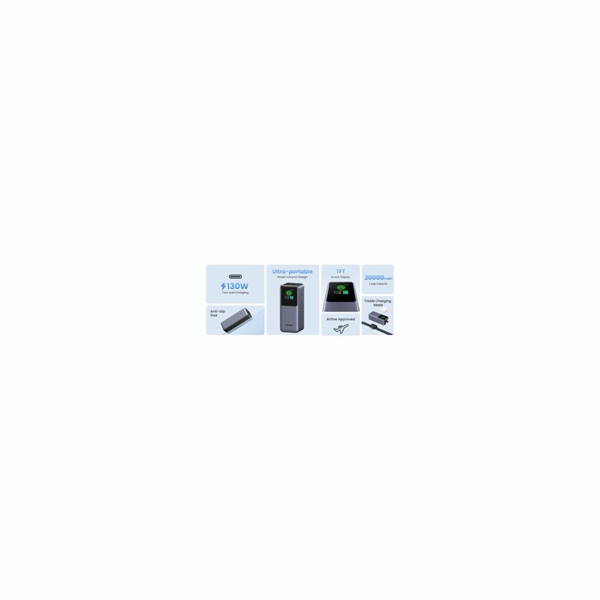 Powerbanka UGREEN 20000mAh 130W s rychlým nabíjením