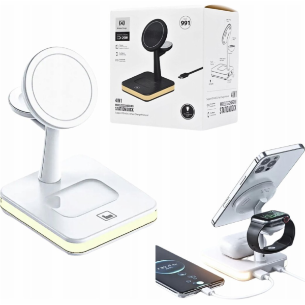 EKONOMICKÁ BEZDRÁTOVÁ MAGNETICKÁ NABÍJEČKA 30W 3V1 PRO TE...