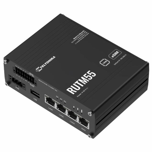 Teltonika RUTM55 Průmyslový 5G Wi-Fi Router, I/O, RS232 a...